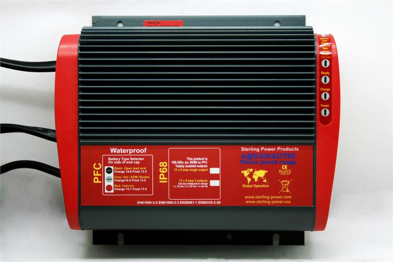 Waterproof Battery Charger Sterling Power USA 20 AMP, 2 Bank
